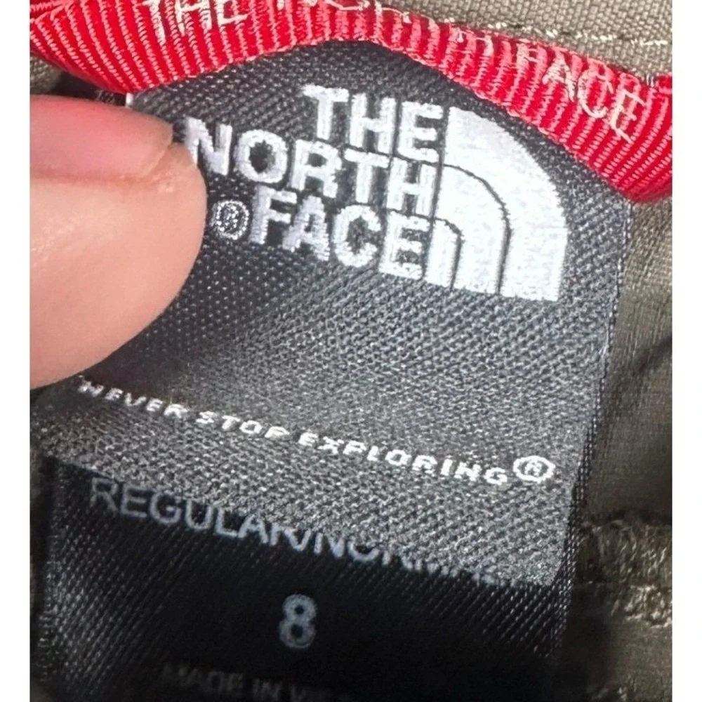 The North Face Pants Womens 8 Brown Hiking Outdoor Drawstring Straight Leg Logo